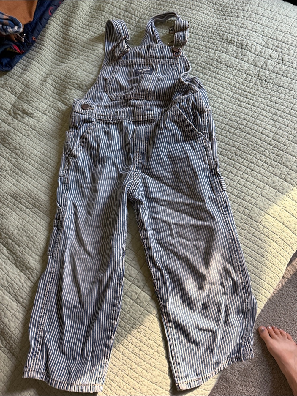 OshKosh B'gosh Blue and White Striped Overalls